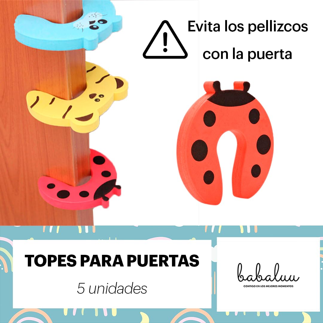 Kit Seguridad Bebes Niños - 6 Metros Cinta Acolchada - 8 Protectores Esquinas Espuma - 5 Topes Puerta - 5 Cierres Seguridad Armarios – 5 Cierres Seguridad Cajones. Blanco Marfil (Blanco)