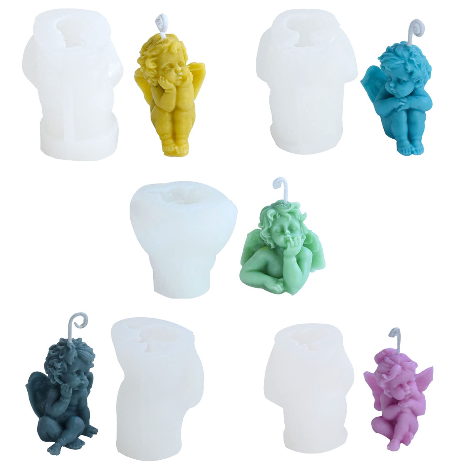 Moule à bougie en Silicone en résine pour bébé ange, pour la fabrication de bougies, ornement de bureau, gypse, aromathérapie, ornement en résine d ' ange en Silicone