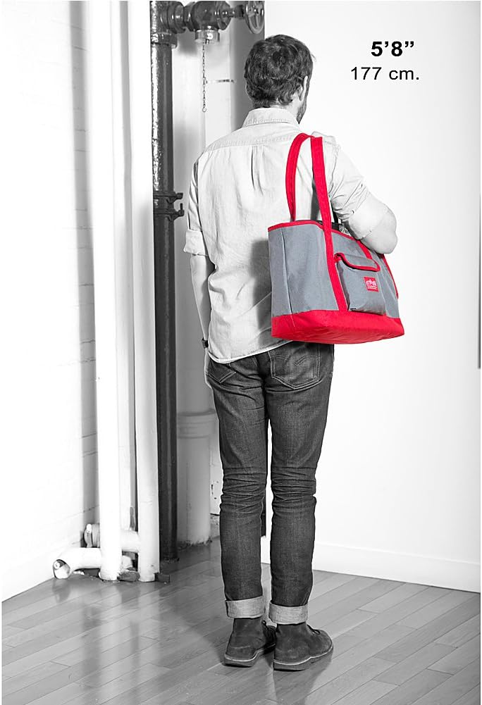 Manhattan Portage Pet Carrier Tote Bag Ver 2, Gray/Red, One Size