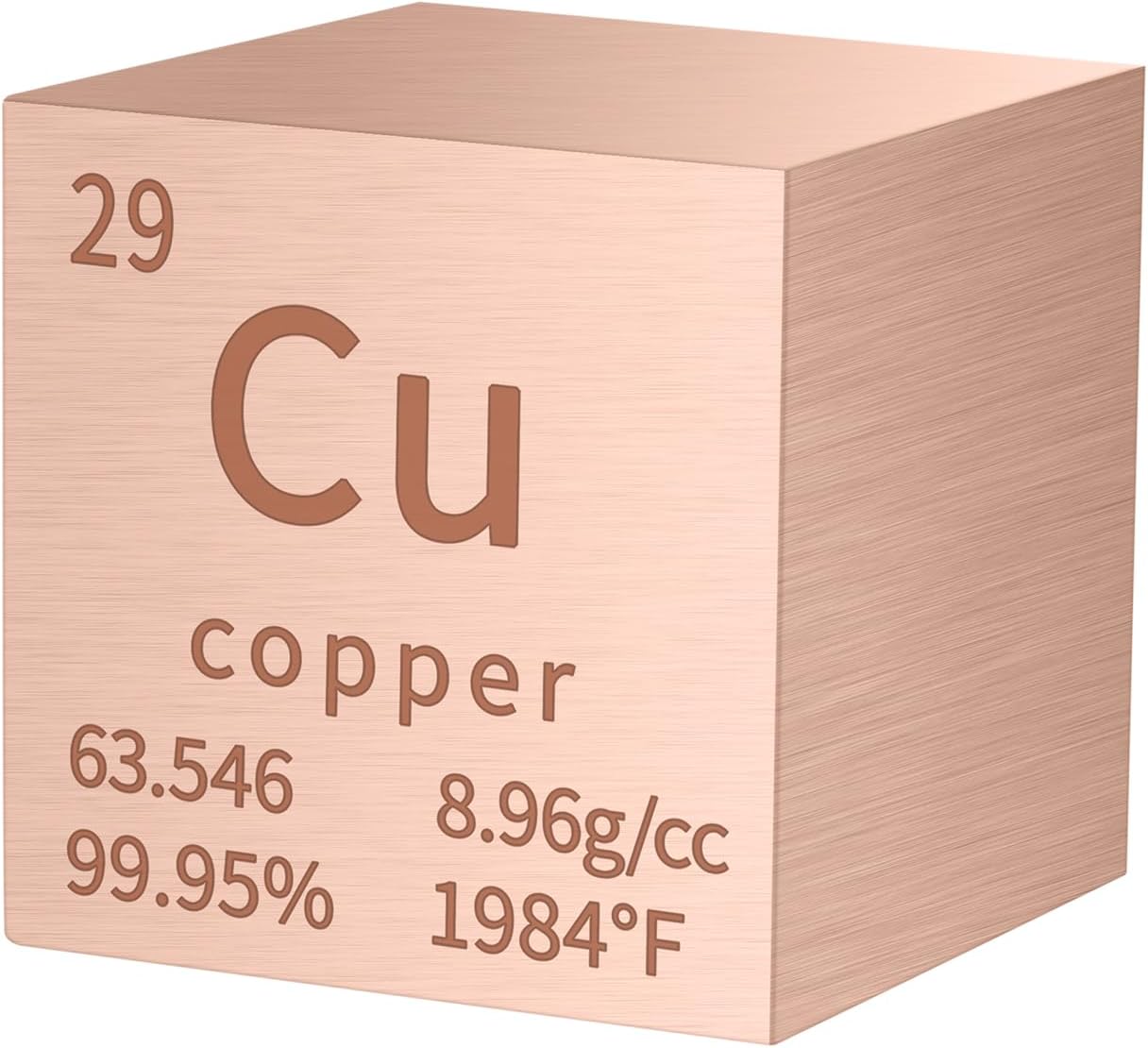 Copper Cube Metal Density Cubes Pure Metal High Density Element Cube for Element Collections Lab Experiment Periodic Table Collection DIY Teacher Science Creative Gift（Copper，1 Inch）