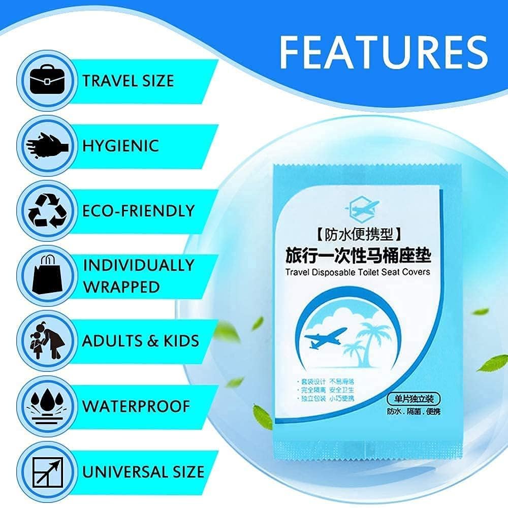 VENEXA Disposable Toilet Seat Cover, Non-Woven Fabric Travel Toilet Seat Cover Avoid Direct Contact with Unhygienic Toilet Seats (50) 1