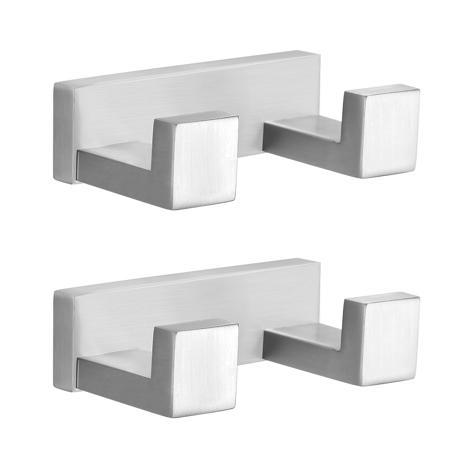 TURS 2 Pack Double Towel Hooks,Double Coat Hook,Wall Mounted, Brushed