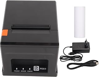 Thermal POS Printer, 80mm BT USB Thermal Receipt Printer, Built in Auto Cutter, High Speed Low Noise Ethernet Printer for Retail POS Catering Industrial Systems (US)