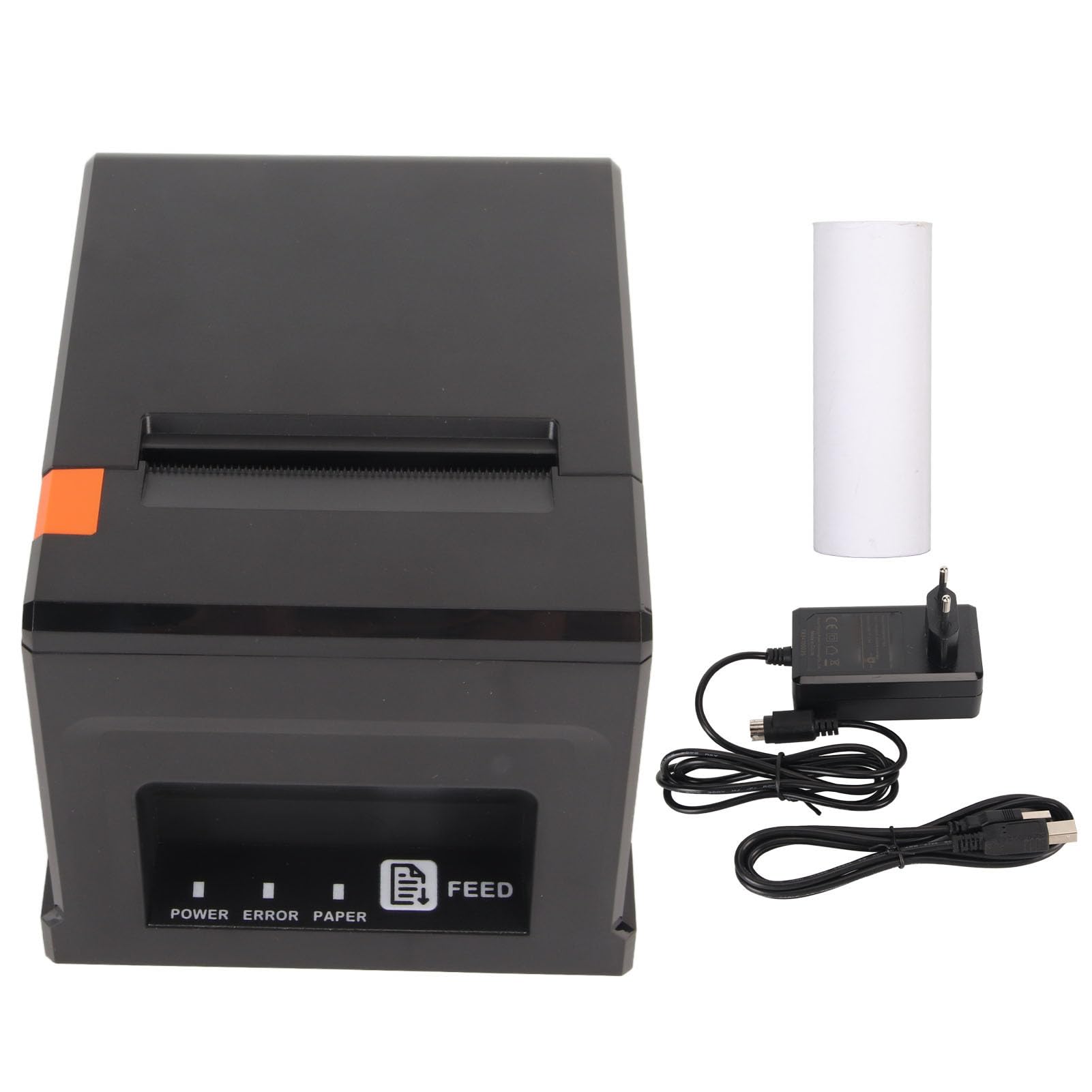 Impresora Térmica POS, Impresora Térmica Directa de Recibos de 80 Mm con Cortador Automático, Impresora USB para Cocina de Restaurante con Puerto LAN, para iOS, Linux