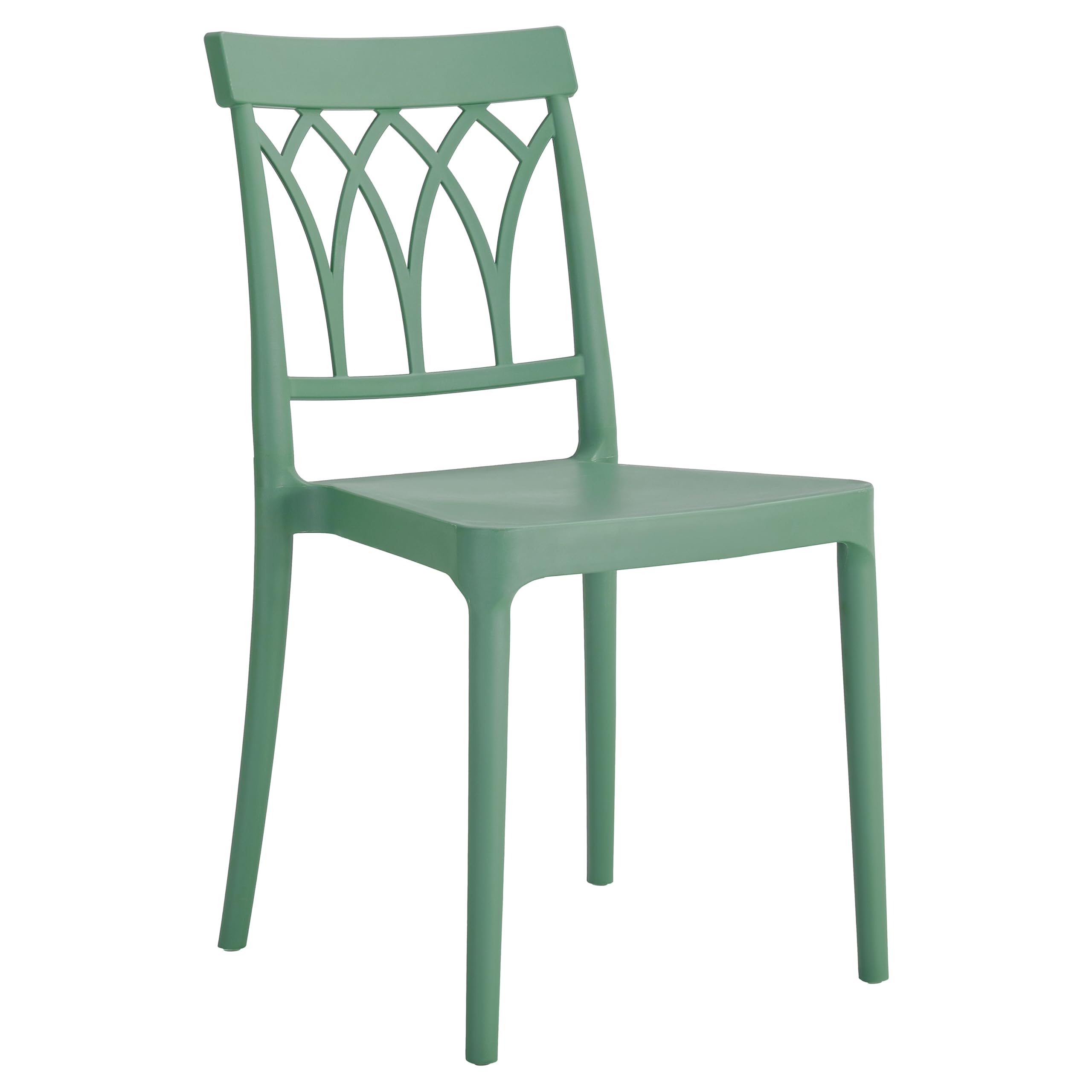 Totò Piccinni Sedia CASTLE in polipropilene in fibra di vetro design impilabile (4, Verde Salvia)