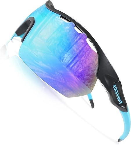 ROCKNIGHT Gafas de sol polarizadas UV de pesca para hombre, para navegar, deportes al aire libre, gafas de sol azules espejadas, envoltura TR90,
