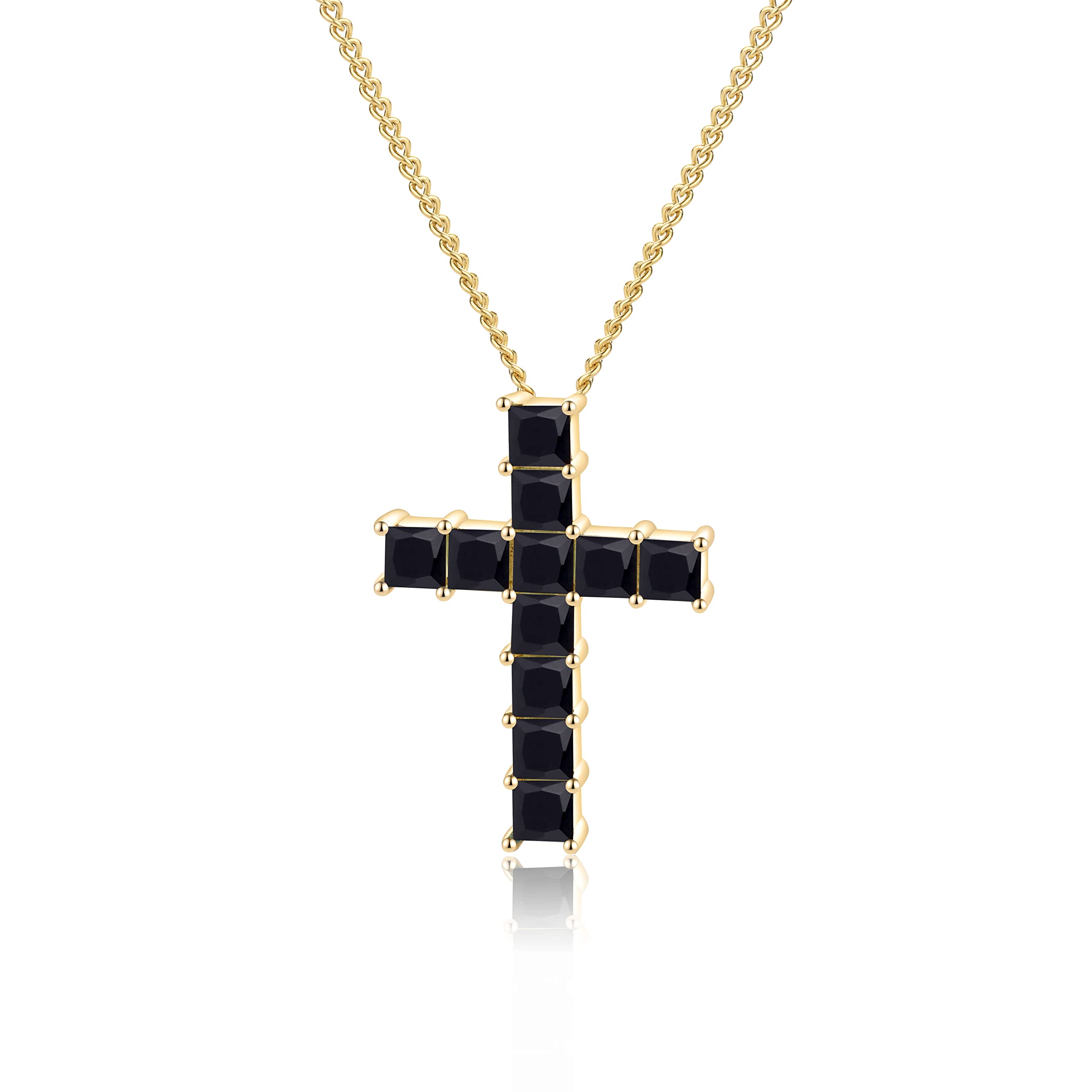VAttractGold Cross Necklace for Women, Diamond Cross Pendant Necklace, 18K Gold Plated Cross Necklace for women CZ Cubic Zirconia Cross Necklace for Men, Trendy Necklace for Everyday Wear, Jewelry Gift for