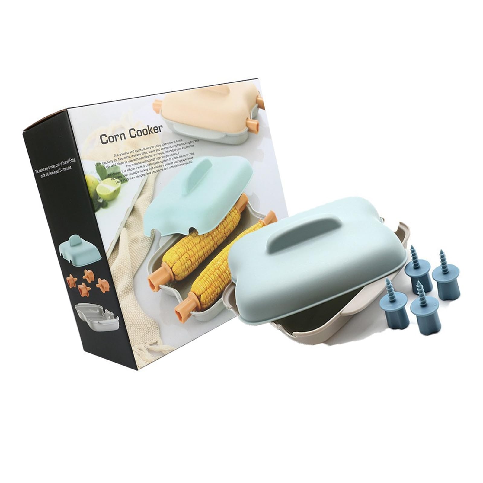 Qusinfc Microwave Corn Steamer for Quickly and Easy Cooking Sturdy PP Materials Vegetable Steamer Perfect for Busy Lifestyles Apartment Cooking Equipment