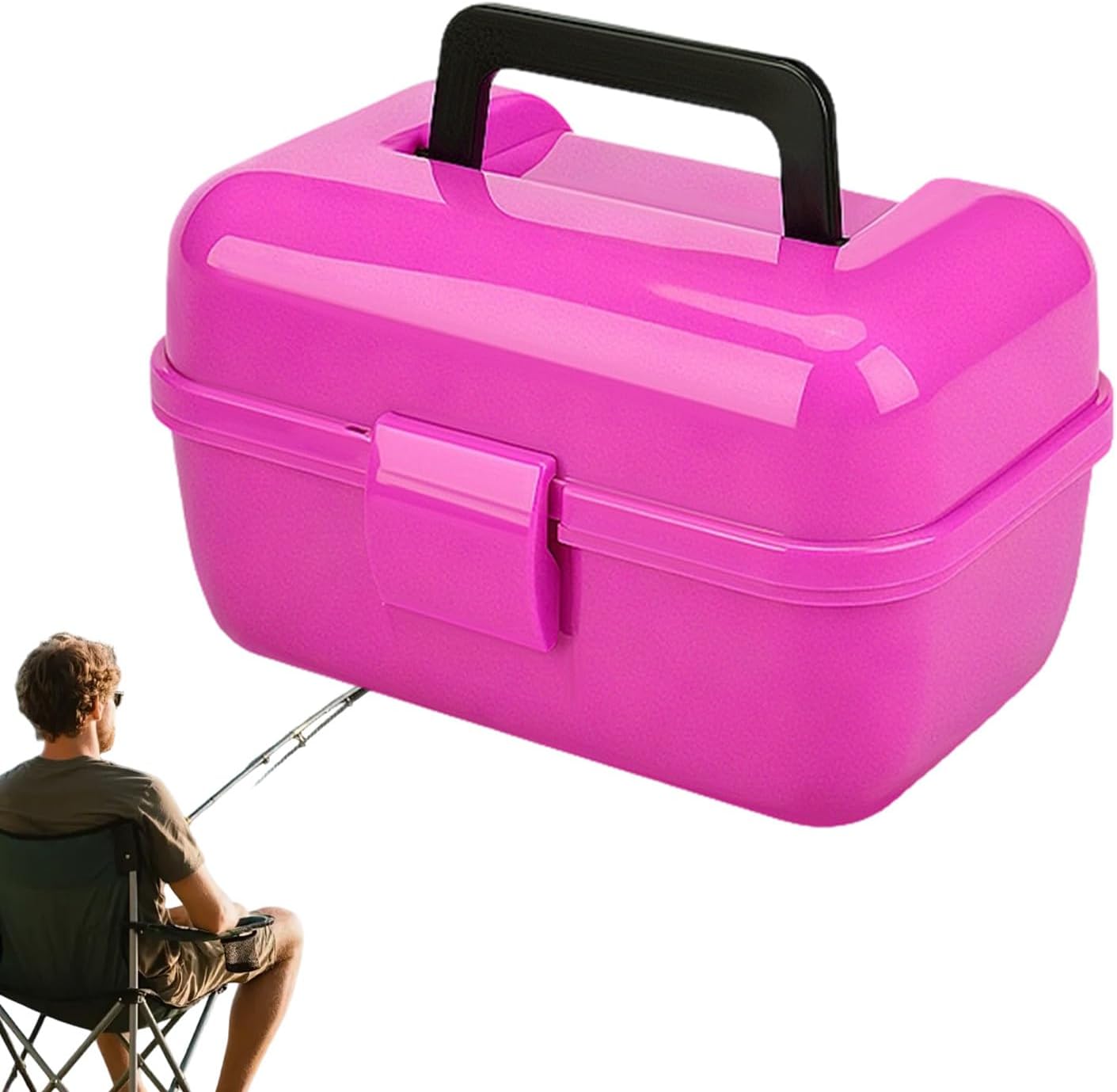 Small Fishing Tackle Box Portable Double Layer Case