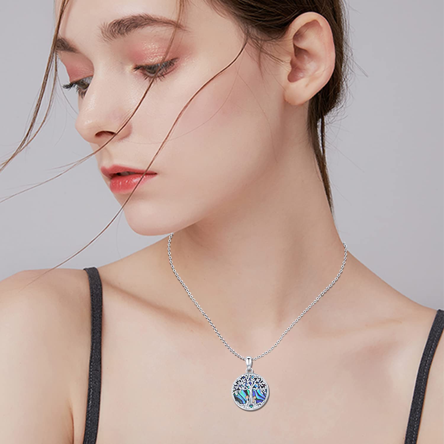 Collana con ciondolo sorelle in argento sterling Sempre mia sorella per sempre mia amica, collana con cuore albero della vita Collana con ciondolo fiore in oro per donna