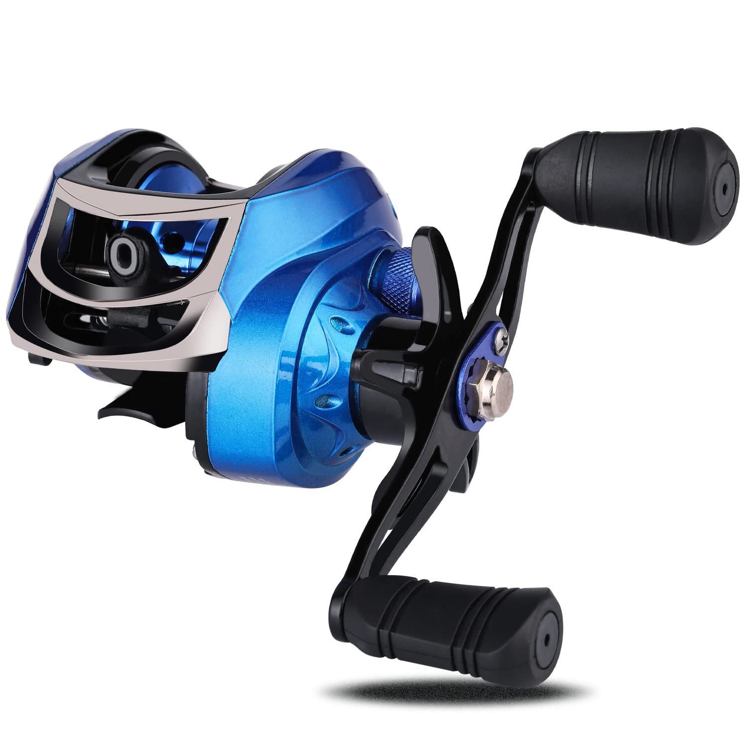 Sougayilang Baitcasting Reels, Super Smooth Baitcast Reel with Magnetic Braking System Baitcaster Reel-Blue-Left-image-42