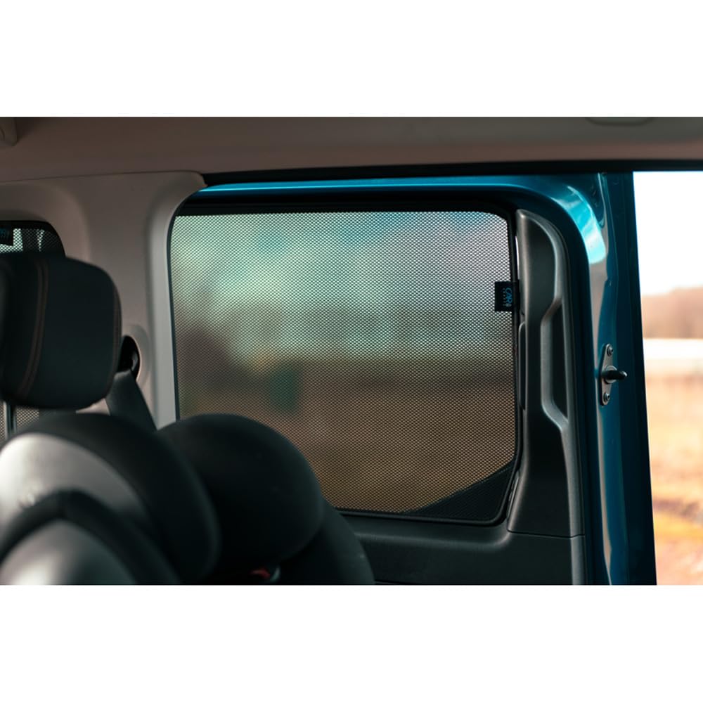 CAR SHADES Juego Compatible con Citroen Berlingo Multispace 2018- (sólo para el portón Trasero con luneta abrible) (6-Partes) cortinillas Parasol a Medida