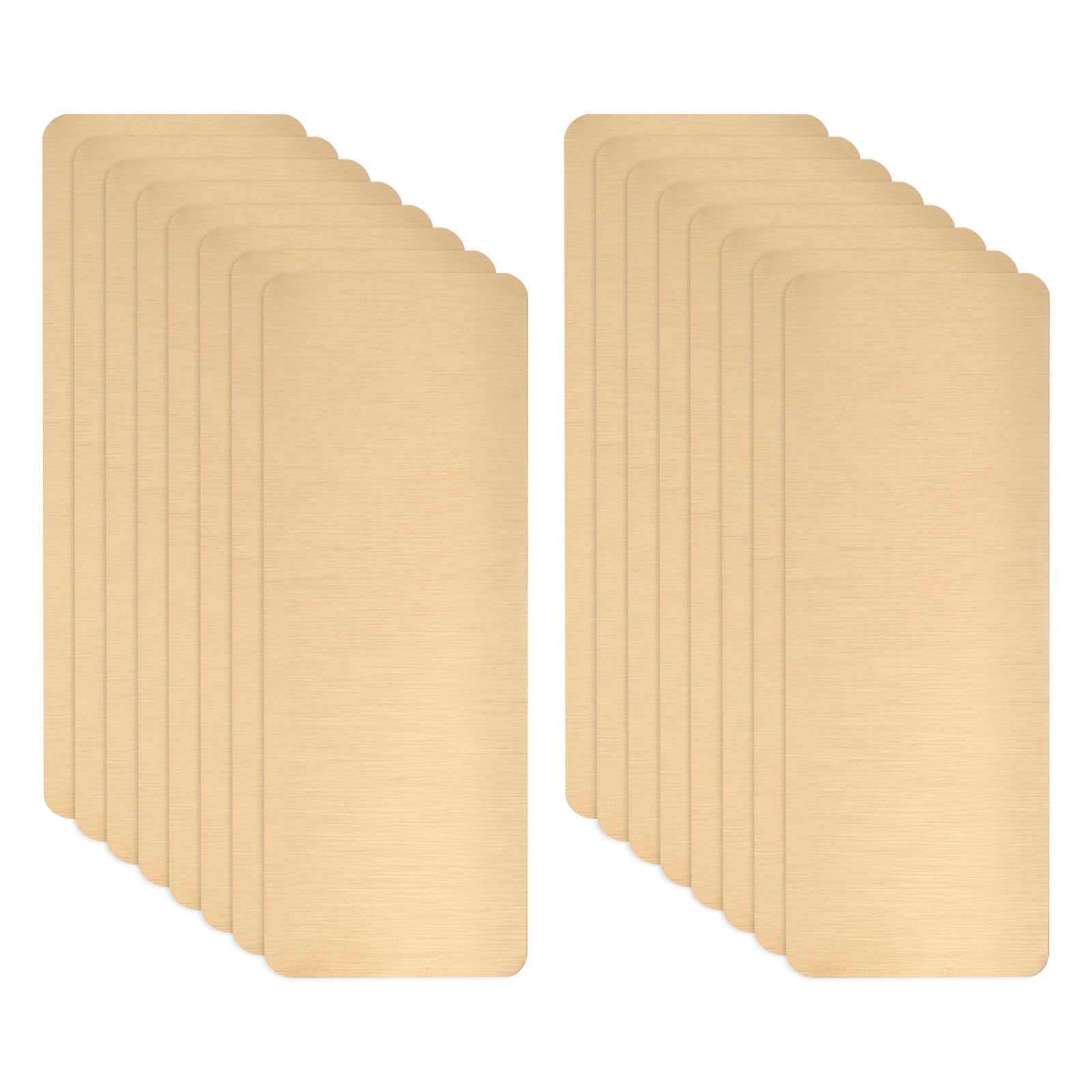 sourcing map 15pcs Metal Business Card Blanks, 80mm x 30mm x 0.5mm Stainless Steel Engraved Metal Business Visiting Name Cards for House Office DIY Gift Invitation(Brushed Copper)