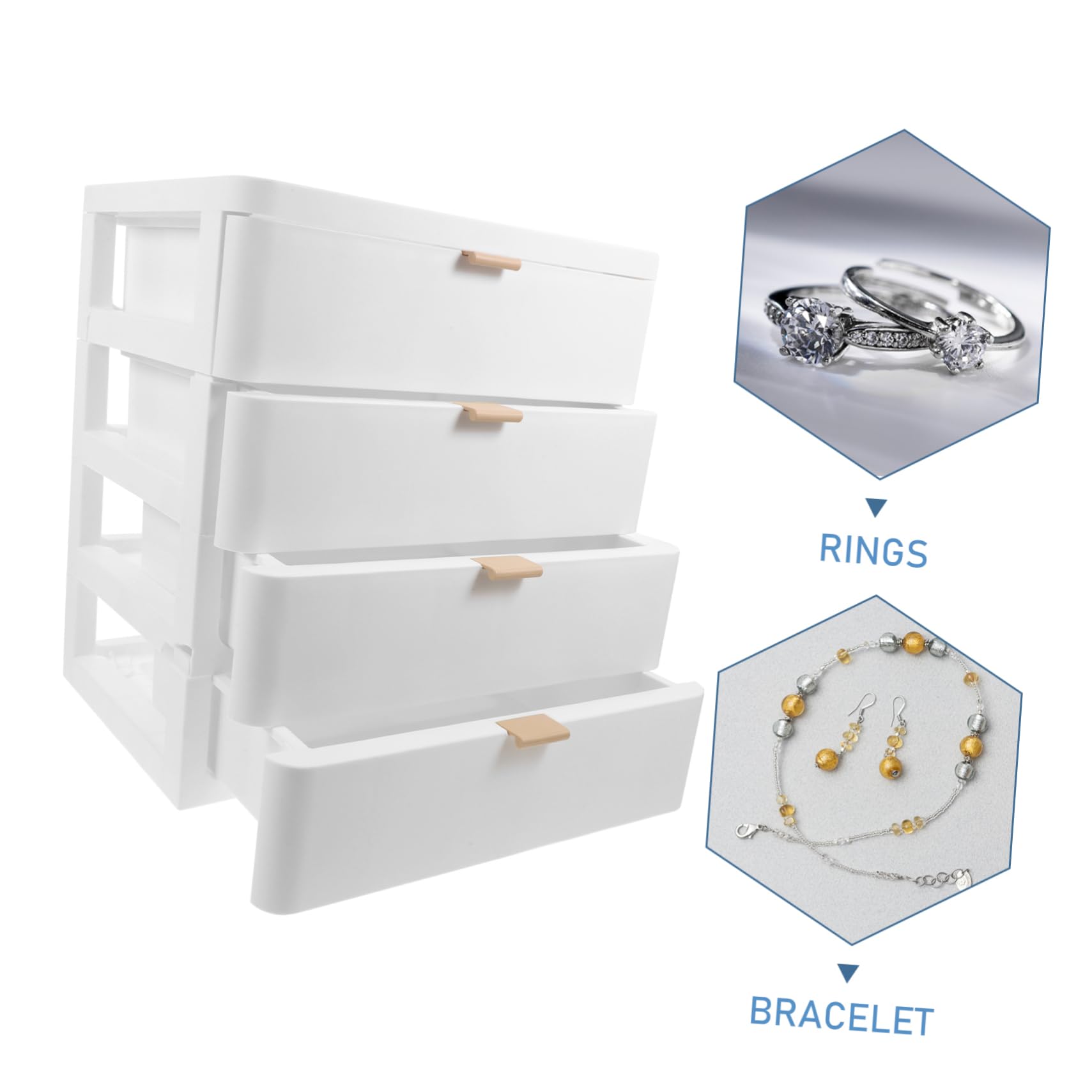 Boîte de Rangement à Tiroirs Multi-couches pour Cosmétiques en Pp Blanc
