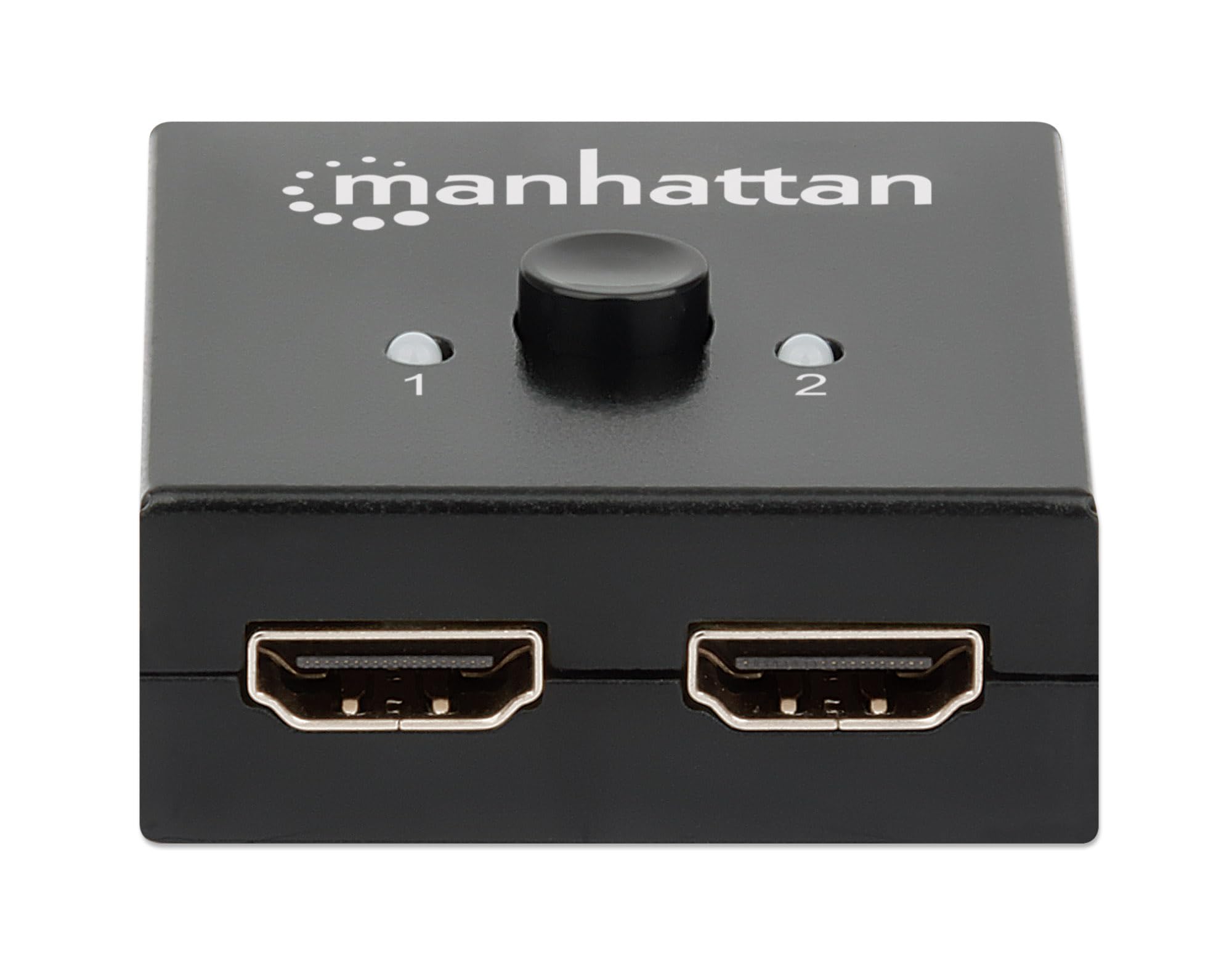 Manhattan 207850 4K bi-direktionaler 2-Port HDMI-Splitter/Switch "4K 30Hz", manuelle Auswahl, passiv Schwarz