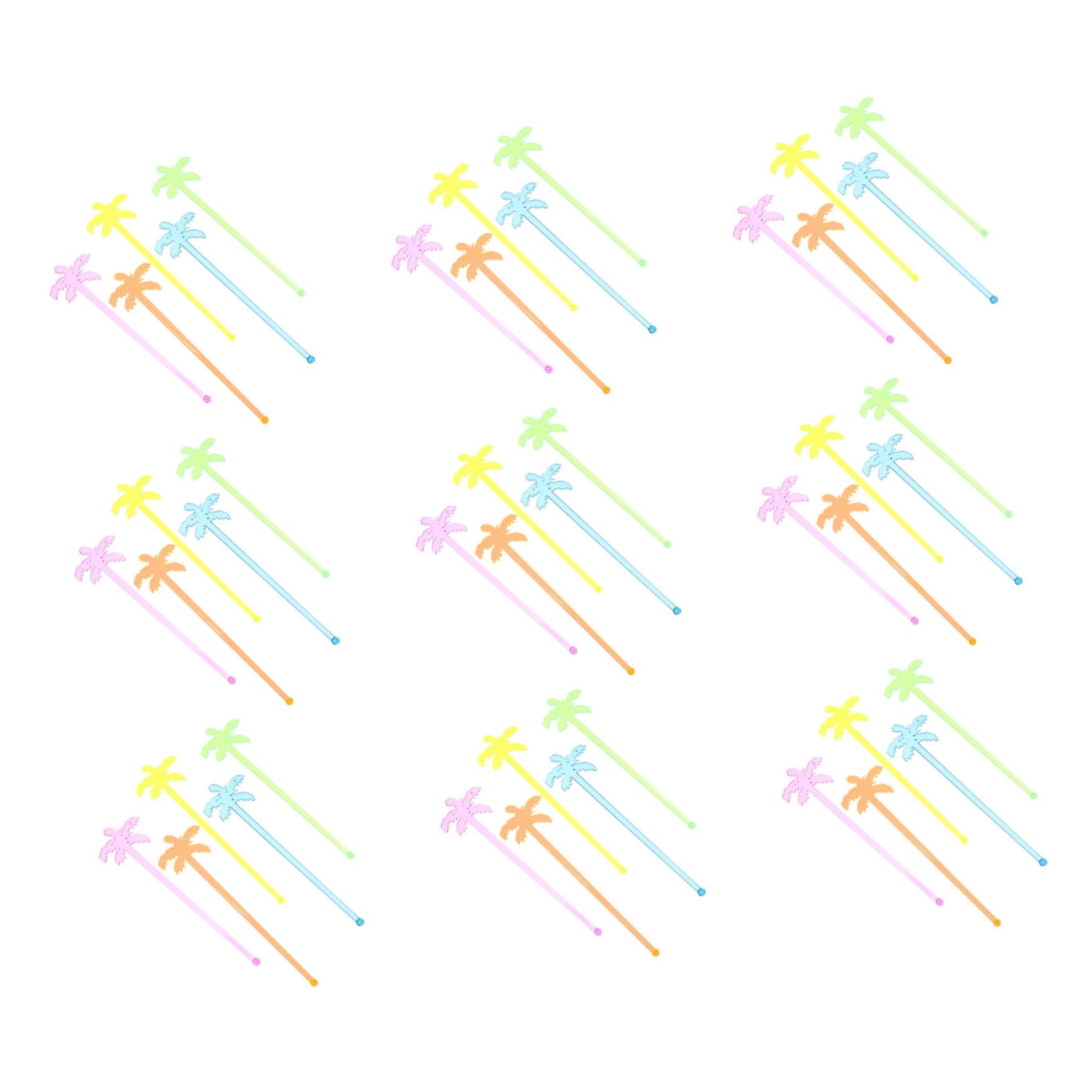 Garneck Mixing Sticks Smooth Surface 50pcs Plastic Wine Stirrer Easy to Clean Stirrers