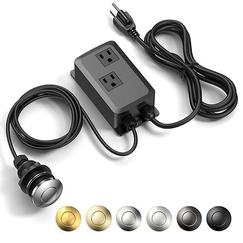 Miniatura 8 de Kit de interruptor de aire de eliminación de basura, profesional, doble salida, triturador de desechos superior para fregadero, botón de eliminación