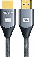 Cabo HDMI 2.1 8K 2m Ultra Rápido 48Gbps | HDR10 eARC VRR | Compatível com TV 4K, PS5, Xbox, Monitor Gamer, Projetor, PC | Conector Banhado a Ouro e Cabo Reforçado