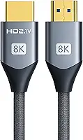 Cabo HDMI 2.1 8K 2m Ultra Rápido 48Gbps | HDR10 eARC VRR | Compatível com TV 4K, PS5, Xbox, Monitor Gamer, Projetor, PC | Conector Banhado a Ouro e Cabo Reforçado