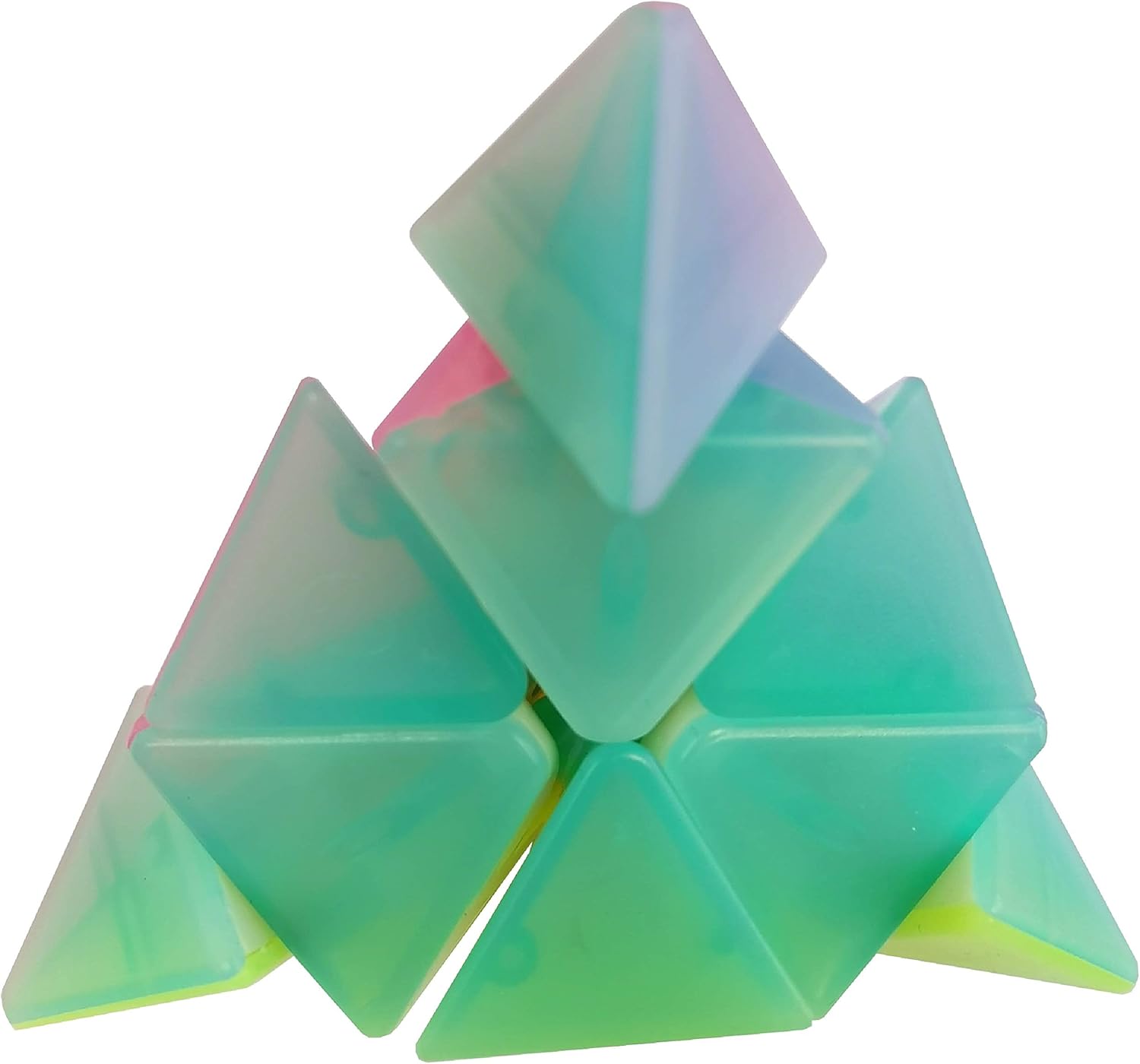 Jelly Windmill Speed Cube Pyramid Speed Cube Triangle Speed Cube 3x3x3 Stickerless Vivid Color Magic Cube Sturdy and Smooth Cube Puzzle Toys (Pyramid Speed Cube)