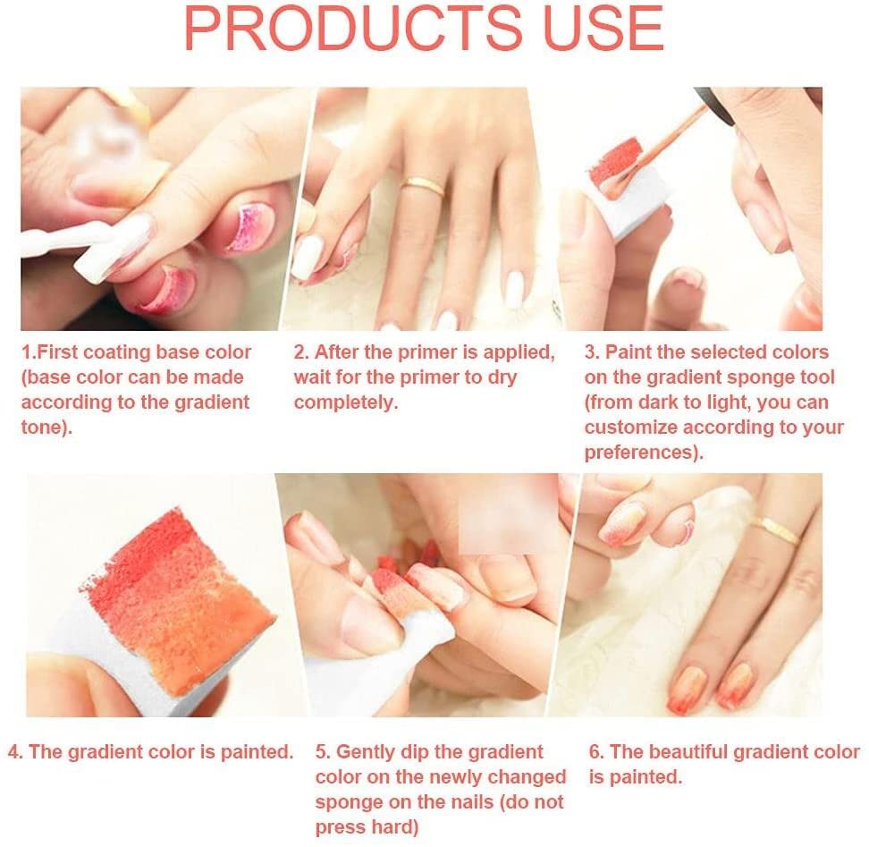 generic Nail Polish Sponge Stamping Painting Sponge Soft Mini Applicator Wedges Gradient Nail Art Sponges Transfer Manicure Cosmetics Tool 8 PCS Durability