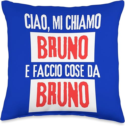 Miniatura 4 de Bruno Idea Regalo Personalizzata con Nome Ciao Sono Faccio Cose Da Bruno Personalizzato Ironica Throw Pillow, 18x18, Multicolor