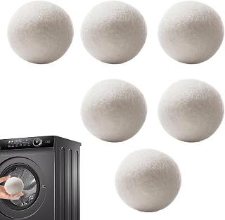 Torkbollar av naturlig ull – återanvändbart mjukgörande set, minskar rynkor och torktid, miljövänliga tvättbollar med mjukgörande egenskaper, entr
