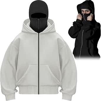 ntisocil Hoodie with Msk, Double Hooded Zip Kuwit | Ubuy