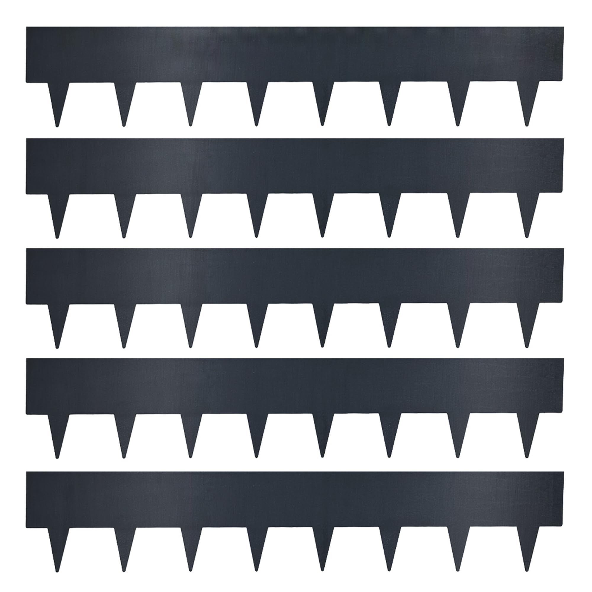 Nicoman 5M Anthracite Lawn Edging Border,Pre-Rusted Galvanised Steel Garden Border Edging, Easy to install Flexible Grass Landscaping Pathway Edge Strip (Anthracite, 200mm-5pc)