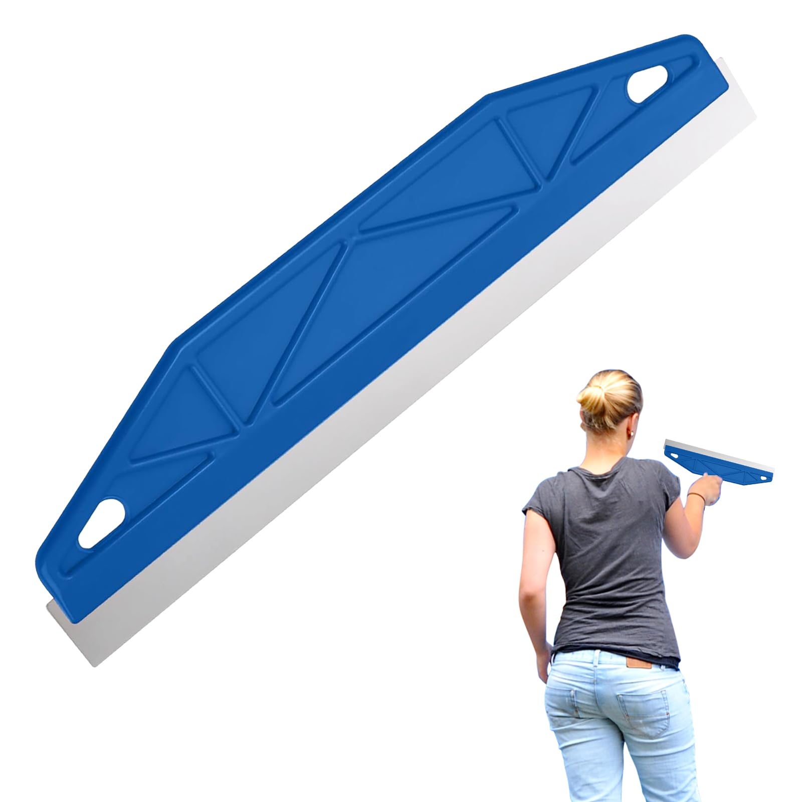 Mennyback Blue Edge Painting Tool, Stainless Steel Shield For Skirting Boards/Carpet, Cutting In Tool For Painting, Painting Tool, Paint-Cutting In Tool, Combining Scraping, Cutting-In And Smearing Protection (Blue)