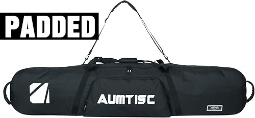 AUMTISC Bolsa de snowboard acolchada para bolsa de viaje con compartimentos de almacenamiento, correa para el hombro y bolsillos para equipos,