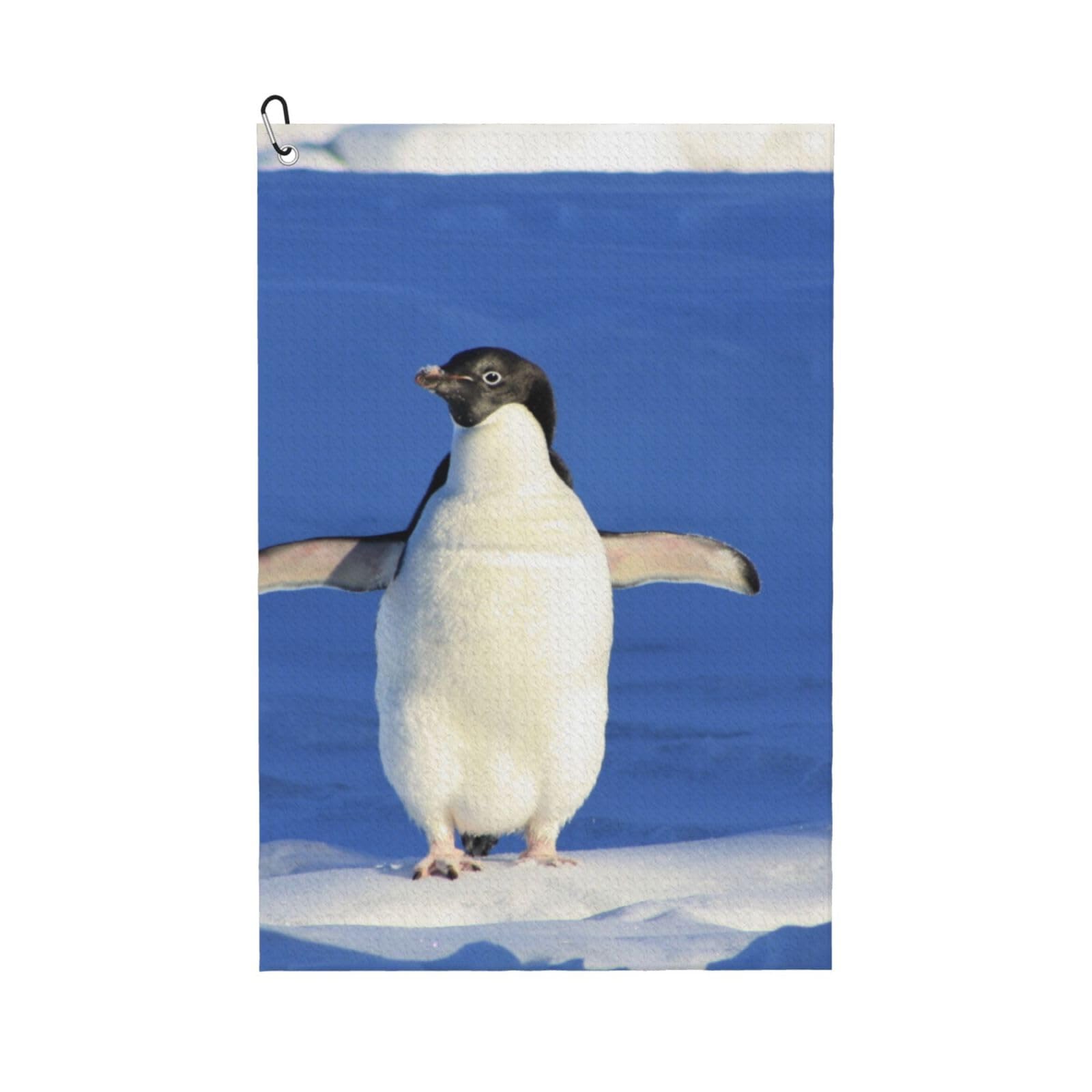 Hnnkloy Penguin, 16x24 in Portable Waffle Golf Towels with Carabiner Clip for Golf Bag