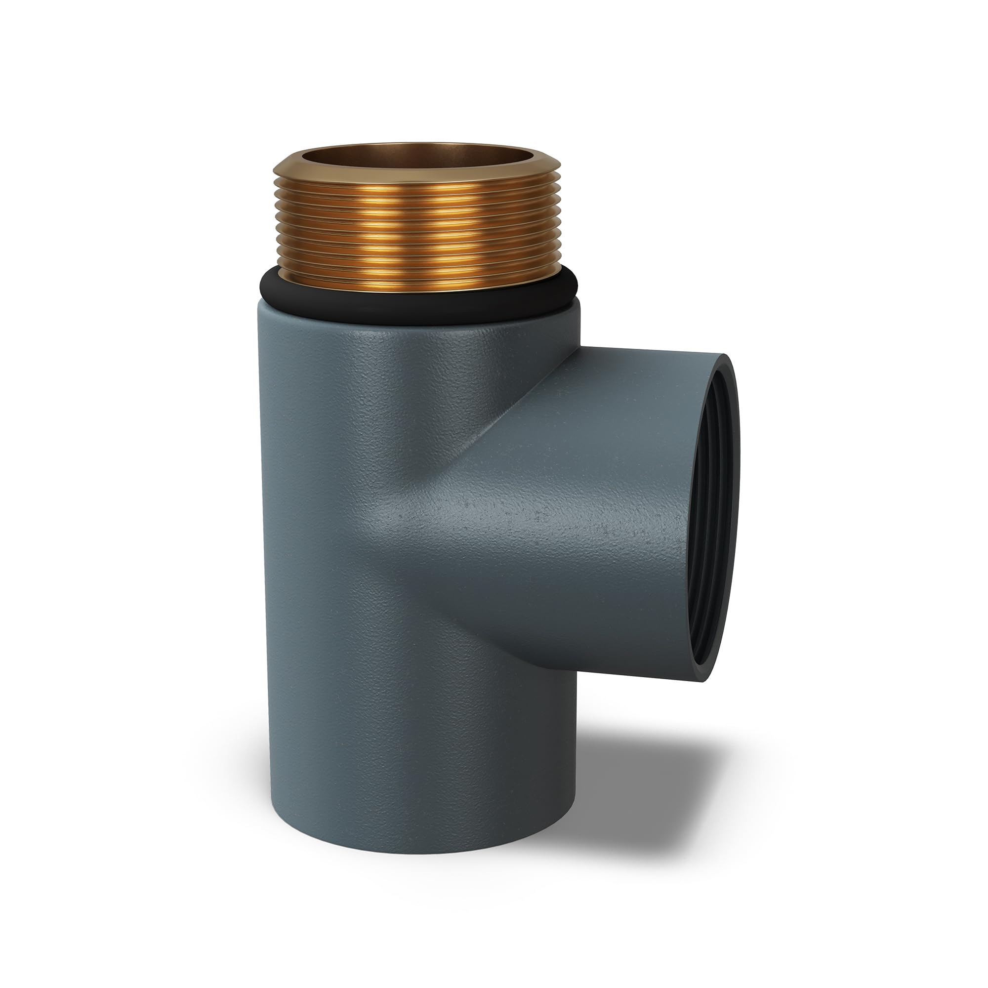 UK RADIATORS - Talus Anthracite Radiator T-Piece 1/2 BSP - Convenient Plumbing Connection - Enhance Radiator Functionality - Easy Installation - Durable Construction - Reliable and Leak-Free Solution