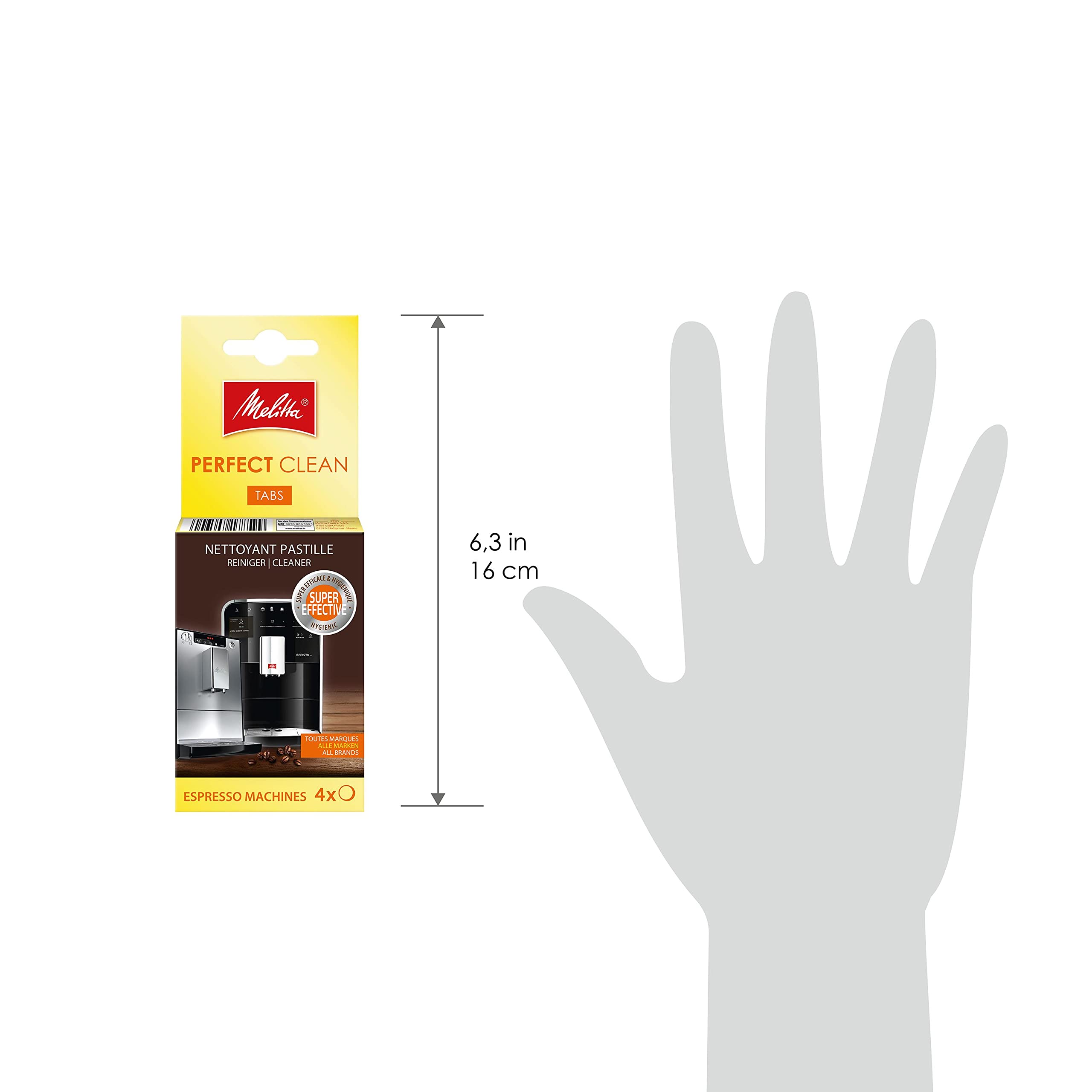 Melitta Nettoyant en Tablettes pour Machine à Café Automatique à Grains, Pastille Nettoyage 4 x 1,8 g