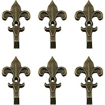 XGNG 12PCS Vintage Wall Mounted Hooks Zinc Alloy Large Antique Bronze with Nails Cabinet Door Furniture Decorative Hooks for Keys Mirrors Photo Frames Hats Handbags Clothes Bath Towels Towels