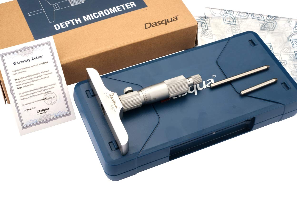 Dasqua 4612-5110 0-2" Depth Micrometer with Fitted Case