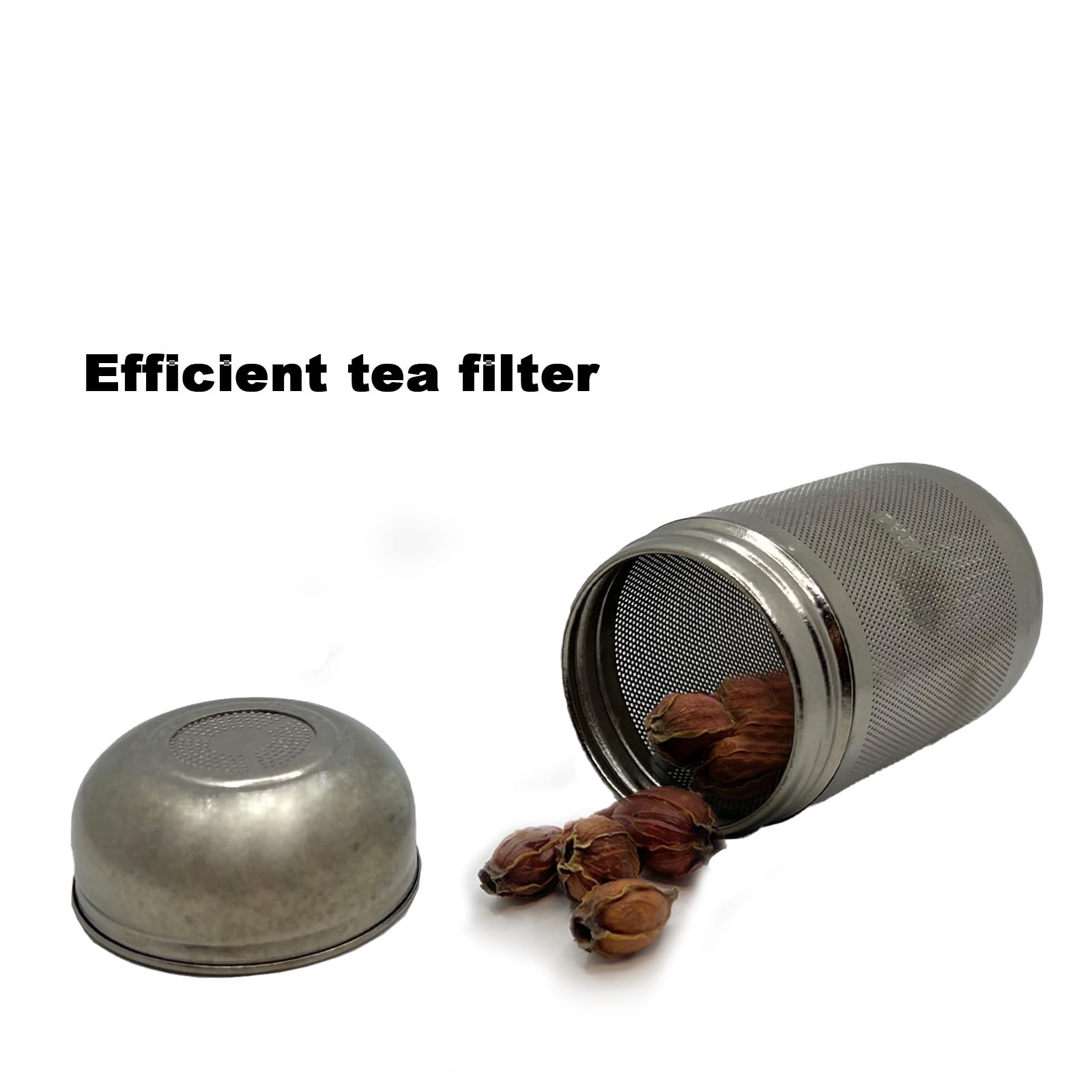 Tee-Ei aus Titan, Metall, für lose Blätter und Früchte, extra feiner Siebeinsatz, Schraubdeckel, wiederverwendbarer Filter für Kräuter, Zitrone, Gurke, Kaffee und Gewürze