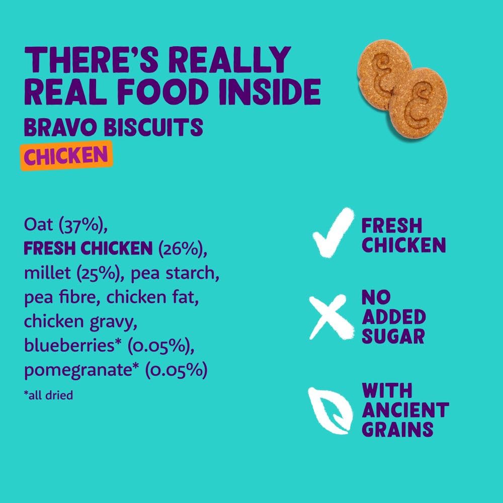 Edgard Cooper Natural Dog Treats, Chicken Bravo Biscuits, 1 x 400g box, Grain Free, High in Protein fresh meat - Image 3