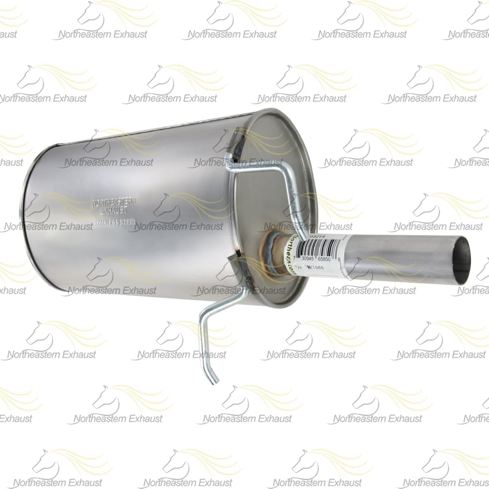 Exhaust Rear Muffler Compatible for 2006-2011 Chevy HHR 2.4L | Stainless Steel | Northeastern Exhaust | Free Clamp Included | Automotive Replacement Part | Direct-Fit