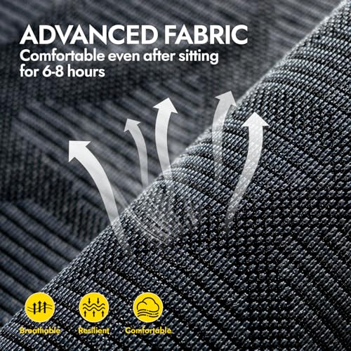 Ergonomic Mesh Office Chair with Lumbar Support and Adjustable Armrests for Big and Tall Users