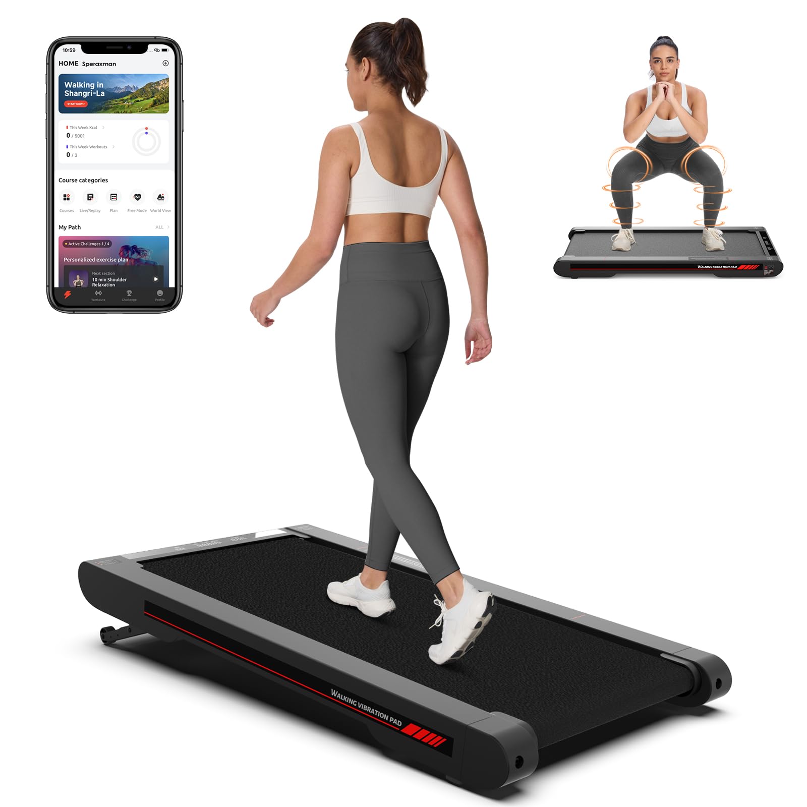 Sperax 4 in 1 Walking Vibration Pad Treadmill, Walking Treadmill Pad for Home with Remote Control and APP — view 10