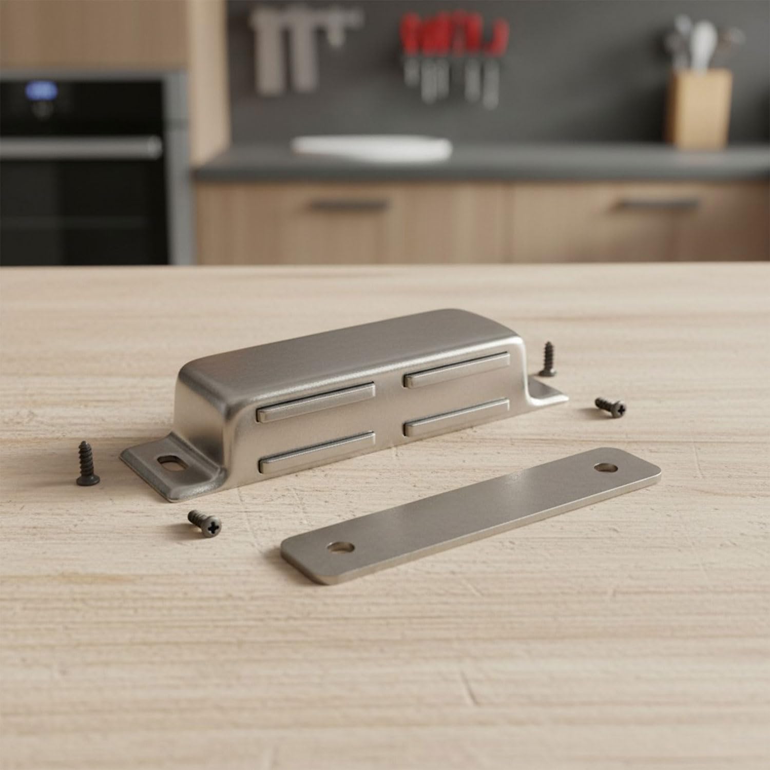 Mıknatıslı Çıt Çıt 8,5 cm Paslanmaz Metal Kapak Tutucu Dolap Çekmece Kapatma Mekanizması