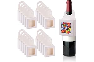 25 Pcs Kraft Paper Wine Bottle Gift Box with Hanger