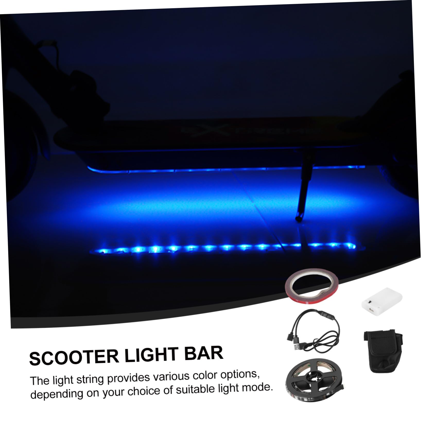 ibasenice Patinete Scooter Accesorios condujo Herramientas eléctricas para Acelerador Ruedas Luces de Skate Tira de Luces LED para patineta eléctrica Tira de luz Epoxy Black