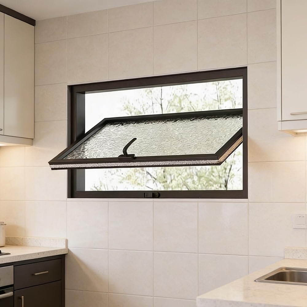 Gskdzg Black Basement Hopper Window Replacement Shed Window Flush Mount Bathroom Windows For Garage Rv Kitchen Warehouse Chicken Coop(,W80 X H80cm (32" X 32"))