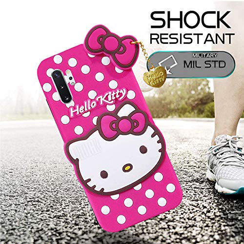 Image of Unirock Hello Kitty Back Case Cover for Samsung Galaxy Note 10+| 3D Cute Hello Kitty Case |Soft Silicone Rubber Back Cover with Pendant Kitty Cover for Samsung Galaxy Note 10+