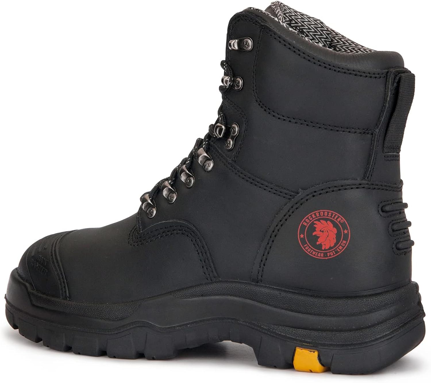 ROCKROOSTER Work Boots for Men, Steel Toe, 8 inch Safety Leather Shoes, Slip Resistant Industrial Boot, Static Dissipative, Breathable, Quick Dry, Anti-Fatigue, AK232