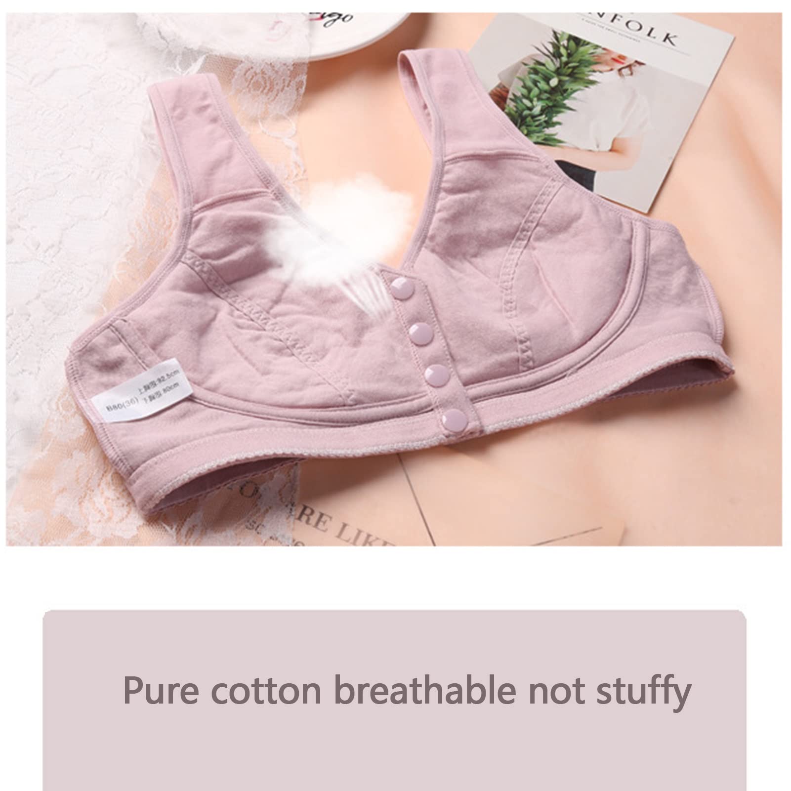 Reggiseni da Allattamento in Cotone per L'Allattamento al Seno Reggiseno per Tutti i Giorni Taglie Forti Bralette a Fascia Senza Fili per Donne anziane di Mezza à