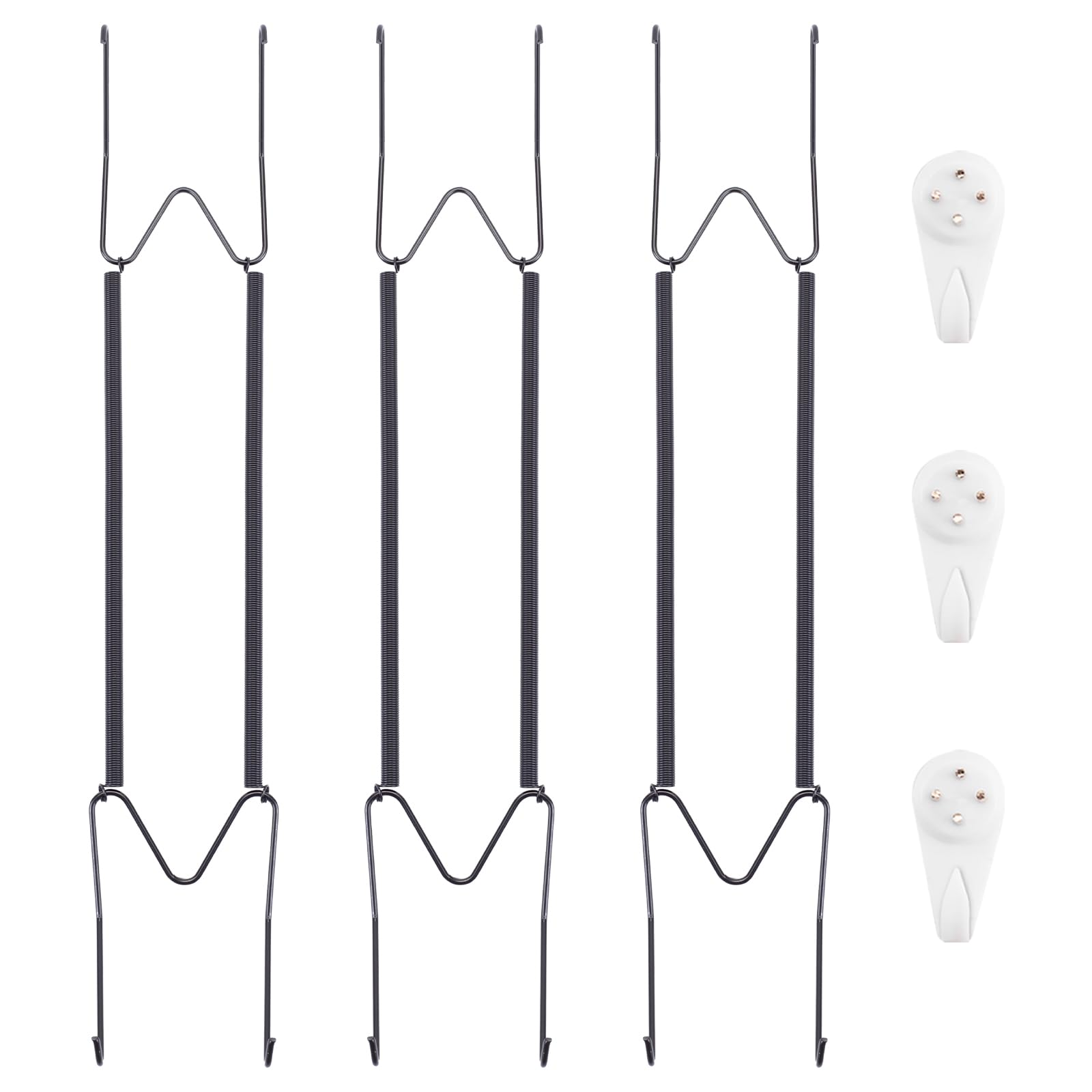 Bilillo 3 Pack Plate Hangers for The Wall, Suitable for 16''-20'' Decorative Plate,Invisible Heavy Duty Wire Plate Holder with Wall Hooks, Plate Hangers for Displaying Plates, Platter, Dish (Black)