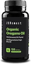 Organic Oregano Oil, Standardised to 70% Carvacrol and 3% Thymol – with Organic Extra Virgin Olive Oil for Better Absorption – 120 Softgel Capsules – Zenement